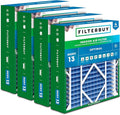 Filterbuy 24x25x5 Air Filter MERV 13 Optimal Smoke & Allergy Defense (4-Pack), Electrostatic Pleated HVAC AC Furnace Filters for Carrier FILXXCAR0024, Maytag & More (Actual Size: 23.63 x 24.69 x 4.25)