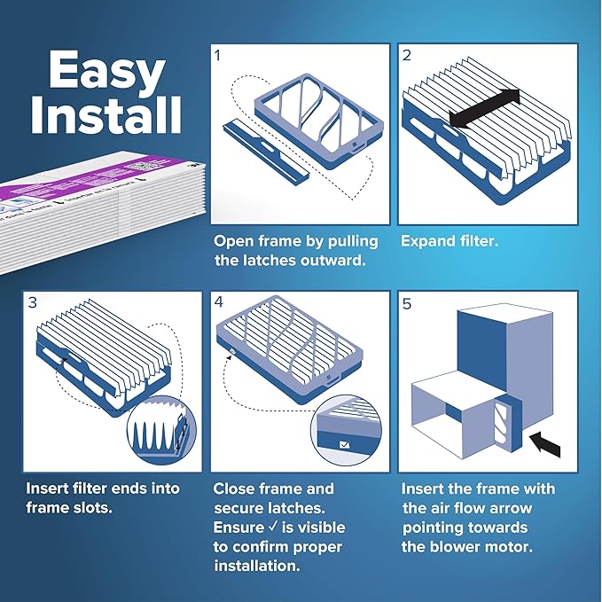 Filtrete 20x25x4 Refillable Air Filter replacement, MPR 1550, MERV 12, Allergen Bacteria & Virus, 2 Pack, use with reusable air filter frame of Filtrete Refillable Air Filter Kit, for HVAC, Furnace
