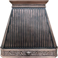CT Copper Tailor Copper Vent Hood Island Mount,36'' W,36''H, 610 CFM Exhaust Fan,Stainless Steel Vent,LED Light,Dishwasher-Safe Baffle Filters,Light Hammered-Medium Patina,VH14TA2L