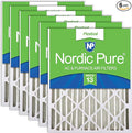 Nordic Pure 20x20x4 (Actual Size: 19 1/2 x 19 1/2 x 3 5/8) Pleated MERV 13 Air Filters 6 Pack