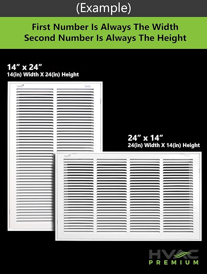 HVAC Premium 26 x 30 Duct Opening Steel Return Air Filter Grille, for 1-inch Filter, Removable Door, Flat Stamped HVAC Vent Cover Grille, Outer Dimensions 28.5 x 32.5