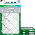 Filterbuy 10x25x1 Air Filter MERV 8 Essential Dust & Allergy Defense (4-Pack), Electrostatic Pleated HVAC AC Furnace Filters Replacement, Made in USA (Actual Size: 9.75 x 24.75 x 0.75)