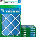 Filterbuy 24x36x1 Air Filter MERV 13 Optimal Smoke & Allergy Defense (6-Pack), Electrostatic Pleated HVAC AC Furnace Filters Replacement, Made in USA (Actual Size: 23.50 x 35.50 x 0.75)