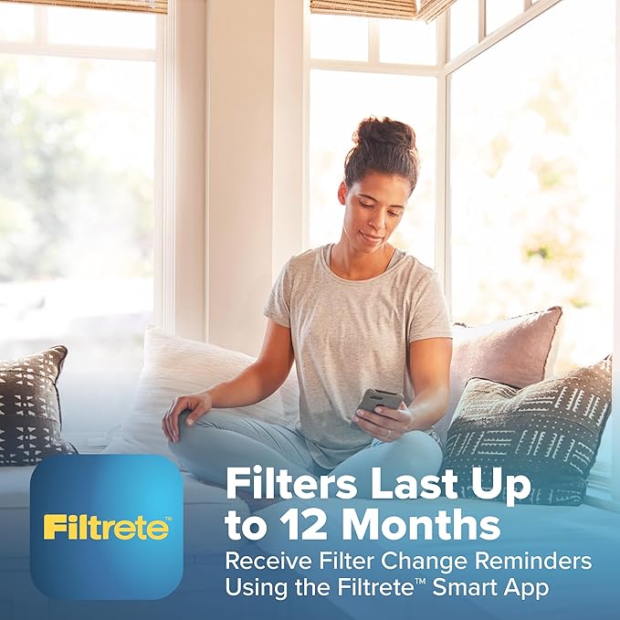 Filtrete 20x25x4 Refillable Air Filter replacement, MPR 1550, MERV 12, Allergen Bacteria & Virus, 2 Pack, use with reusable air filter frame of Filtrete Refillable Air Filter Kit, for HVAC, Furnace