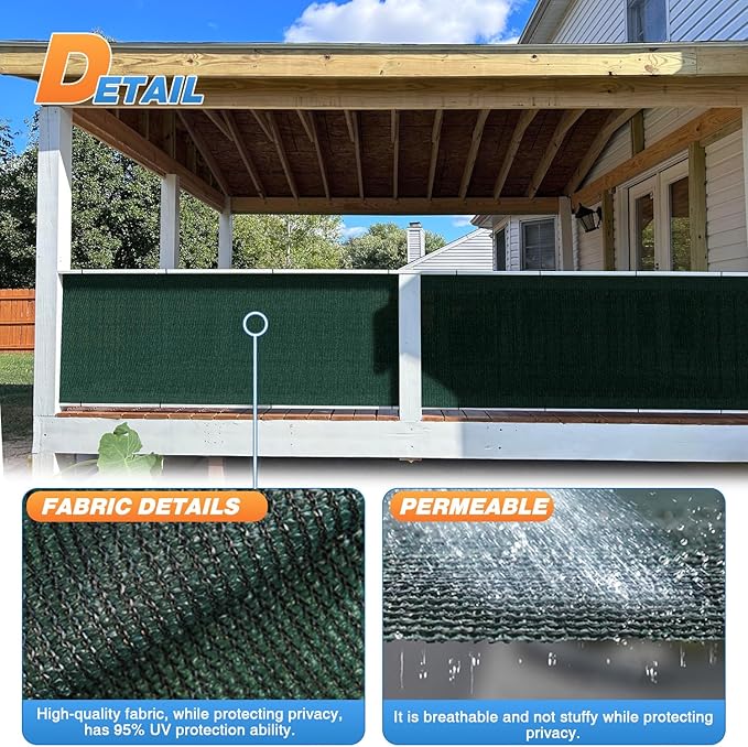 TANG Sun Shade Fabric Roll 8'x35' Shade Cloth for Garden Dark Green HDPE Mesh Shading Pergola Cover Replacement Canopy, 95% Blockage Sunshades for Outdoor Patio Backyard Plant