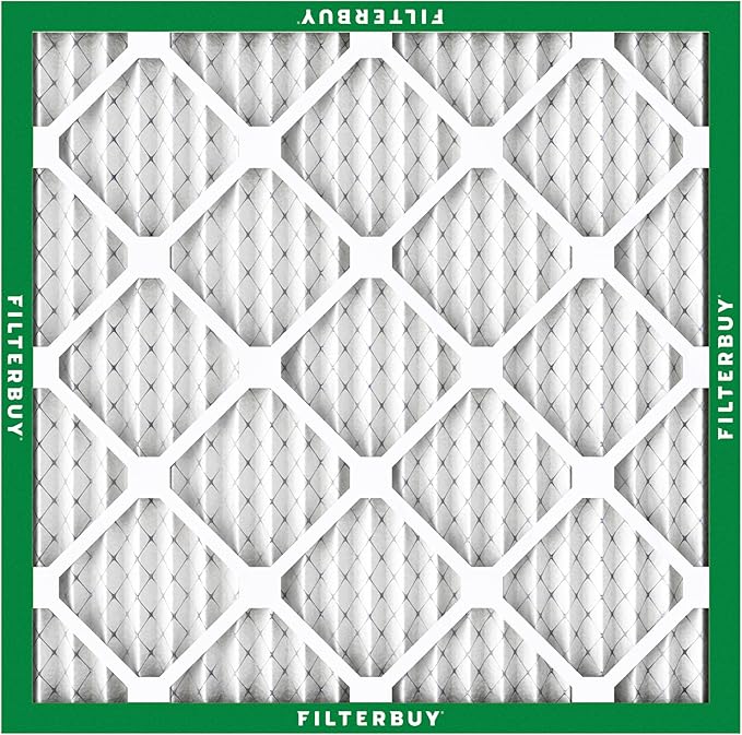 Filterbuy 20x20x1 Air Filter MERV 8 Essential Dust & Allergy Defense (12-Pack), Electrostatic Pleated HVAC AC Furnace Filters Replacement, Made in USA (Actual Size: 19.50 x 19.50 x 0.75)