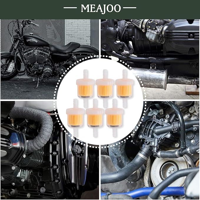 15PCS 1/4 Inch Gas Inline Fuel Filters, with magnet, Universal for Stratton Small Engine, Kohler, Kawasaki, Birggs, John Deere, Gasoline Generator Lawn Mower Motorcycle