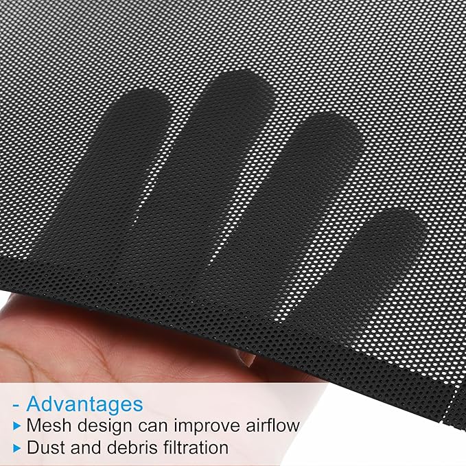 PATIKIL 4"x14" Magnetic Vent Cover, 6 Pack Floor Wall Air Registers Cover Strong Magnet Vent Screen Mesh for Blocking Hair Dust Debris, Black