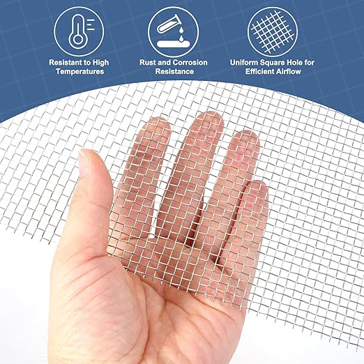 uxcell 6 Mesh 39" x 10" Woven Wire Mesh, 316 Stainless Steel Air Vent Filter Screen, Window Screen Mesh for DIY Projects Vents Cover Filtration Animals Fence