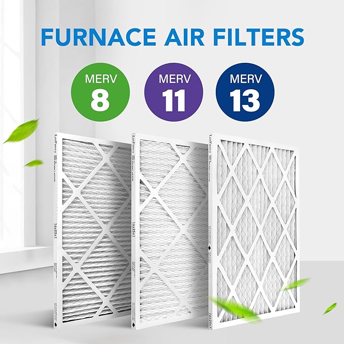 LotFancy 16x25x1 Air Filter MERV 13 4-Pack, Electrostatic Pleated HVAC Furnace Air Filter, Captures Pet Dander Smog Smoke, Actual Size: 15.75"x24.75"x0.75"