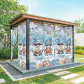 Ocean Gnome Outdoor Curtains for Patio Summer Marine Plumeria Shell Wood Blue Waterproof Outside Curtains with Grommet Top Weatherproof Curtain for Cabana Pergola Gazebo, 1 Panel, 54" W x 108" L