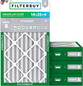 Filterbuy 14x25x4 Air Filter MERV 8 Essential Dust & Allergy Defense (4-Pack), Electrostatic Pleated HVAC AC Furnace Filters Replacement, Made in USA (Actual Size: 13.88 x 24.88 x 3.63)