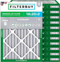 Filterbuy 14x20x2 Air Filter MERV 8 Essential Dust & Allergy Defense (12-Pack), Electrostatic Pleated HVAC AC Furnace Filters Replacement, Made in USA (Actual Size: 13.50 x 19.50 x 1.75)