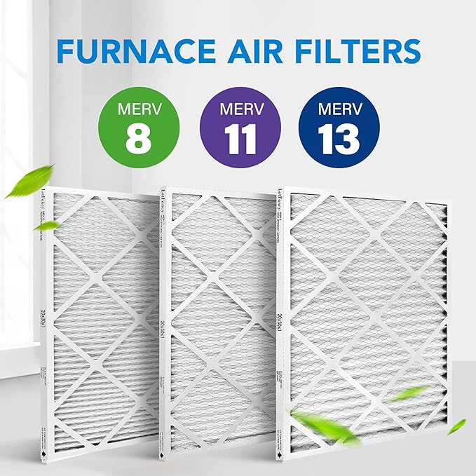 LotFancy 20x30x1 Air Filter MERV 13 6-Pack, Electrostatic Pleated HVAC Furnace Air Filter, Captures Pet Dander Smog Smoke, Actual Size: 19.75"x29.75"x0.75"