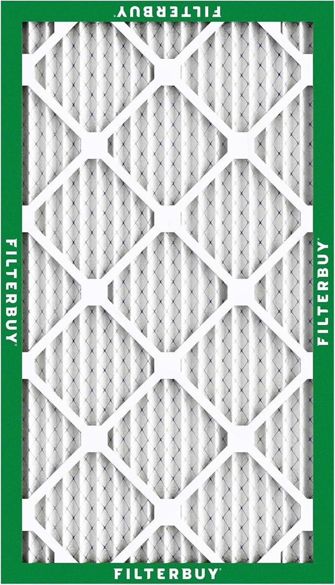 Filterbuy 12x20x1 Air Filter MERV 8 Essential Dust & Allergy Defense (4-Pack), Electrostatic Pleated HVAC AC Furnace Filters Replacement, Made in USA (Actual Size: 11.50 x 19.50 x 0.75)