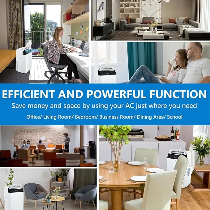 GarveeLife 12,000 BTU Portable Air Conditioners - Smart AC Units Cold Air System Quiet Cooling within 550 sq.ft with Remote Control 24H Timer/Dry/Fan Modes Drain-Free Window Installation Kits