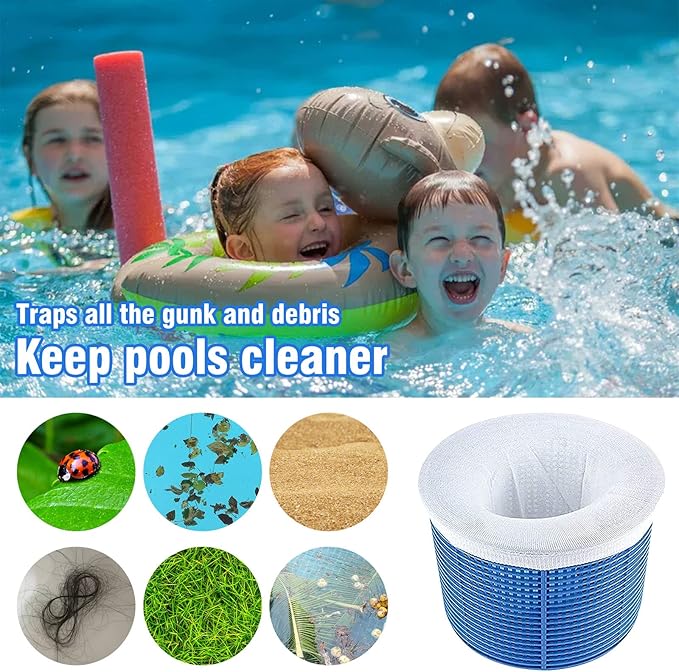 30PCS Pool Skimmer Filter Socks for Above Ground and Inground, Pool Skimmer Basket Nets, Ultra Fine Mesh Screen Socks for Pool Skimmer Basket