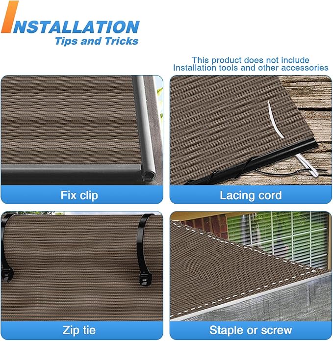 TANG Sun Shade Fabric Roll 8'x131' Shade Cloth for Garden Brown HDPE Mesh Shading Pergola Cover Replacement Canopy, 95% Blockage Sunshades for Outdoor Patio Backyard Plant