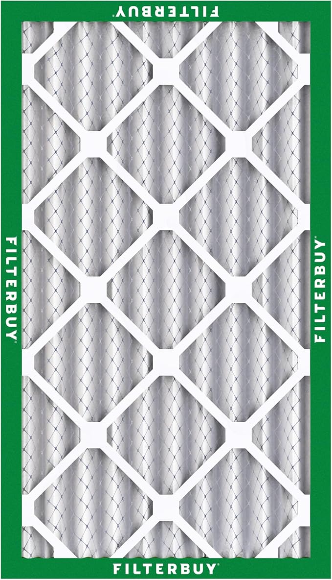 Filterbuy 16x25x4 Air Filter MERV 8 Essential Dust & Allergy Defense (2-Pack), Electrostatic Pleated HVAC AC Furnace Filters Replacement, Made in USA (Actual Size: 15.50 x 24.50 x 3.63)