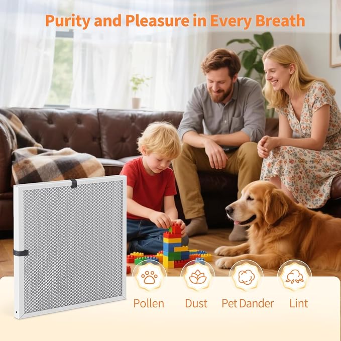 2-Pack 18x18x1 MERV 8 Reusable & Washable Electrostatic Air Filters - Long-Lasting Filter for HVAC, Furnace & Air Conditioner Units, Actual Size: 17-5/8” x 17-5/8” x 7/8”