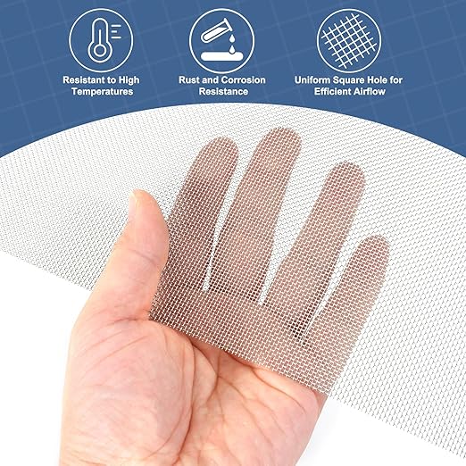uxcell 20 Mesh 118" x 10" Woven Wire Mesh, 316 Stainless Steel Air Vent Filter Screen, Window Screen Mesh for DIY Projects Vents Cover Filtration Animals Fence