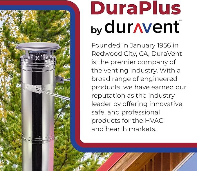 DuraVent DuraPlus 8 Inch Stainless Steel Round Chimney Cap with Triple Wall Design, Spark Arrestor Screen and Removable Screws, Silver