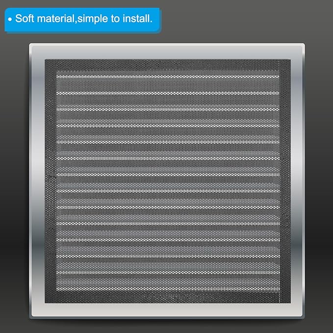 PATIKIL 5.5"x12" Magnetic Vent Cover, 6 Pack Floor Wall Air Registers Cover Strong Magnet Vent Screen Mesh for Blocking Hair Dust Debris, Black