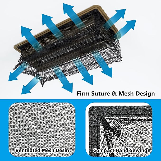 Floor Vent Screen Net for Home Floor, Floor Register Cover Trap 4 x 12 Inch, Air Vent Filter Mesh Catches Coin, Toys, Pet Food and Hair - with Spreader Bar 4 Pack
