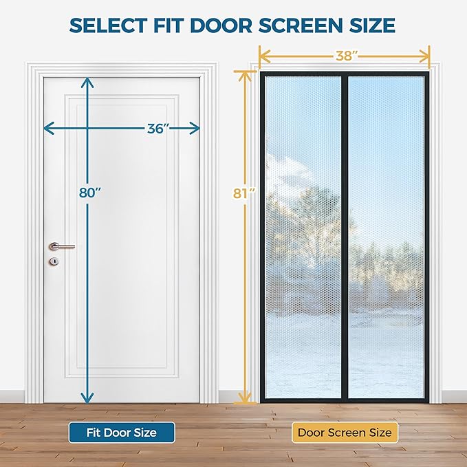 Magnetic Thermal Insulated Door Curtain - Fit Door Size 36x80 Inch Waterproof Bubble Wrap Door Cover Light Filtering Screen Door, Keep Warm in Winter Cool in Summer, Kid & Pet Friendly