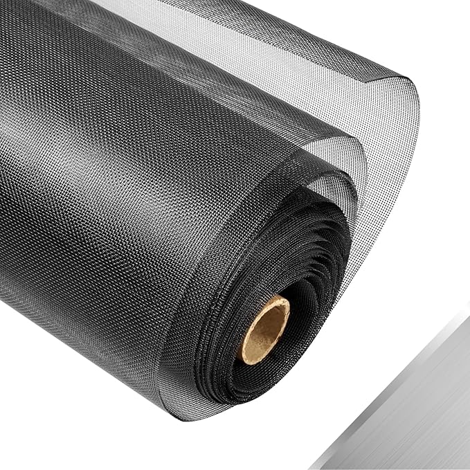 304 Stainless Steel Mesh Window Screen Roll,35IN x 10FT Black Metal Window Screen Replacement,Window Screen Mesh for Window,Door,Patio,Pet,Vent,Filter,Porch,Cage and DIY Project (22 Mesh)