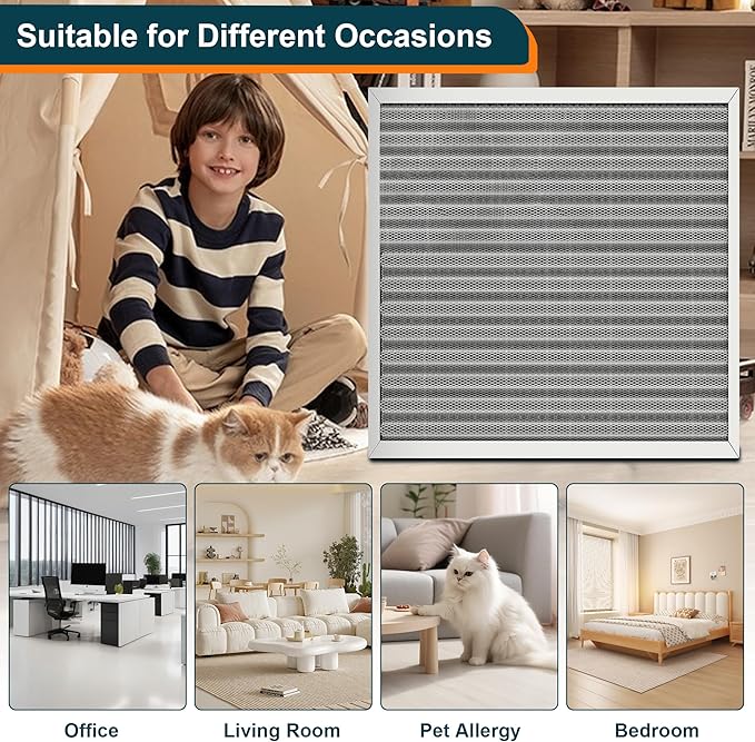 20x25x1 Reusable Air Filter, Washable, MERV 8, Permanent Electrostatic Air Filter, Lasts a Lifetime, Breathe Safely at Home or in the Office