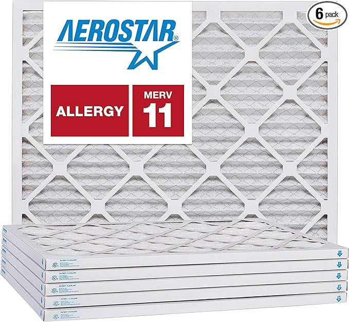 Aerostar Air Filters 20x26x1 MERV 11,Healthier Air For Your Home, 20" x 26" x 3/4", Box of 6