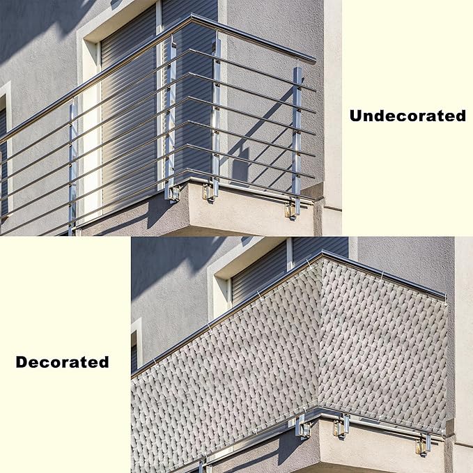Fence Privacy Screen 3.3' x 9.8' Durable and UV Resistant Outdoor Privacy Screens, Included Cable Ties Customized Size for Wall Screen, Outdoor Garden, Wedding Decor, Weaving Pattern