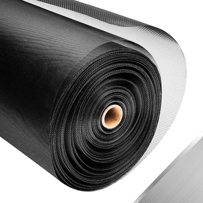 304 Stainless Steel Mesh Window Screen Roll,35IN x 98.43FT Black Metal Window Screen Replacement,Window Screen Mesh for Window,Door,Patio,Pet,Vent,Filter,Porch,Cage and DIY Project (22 Mesh)