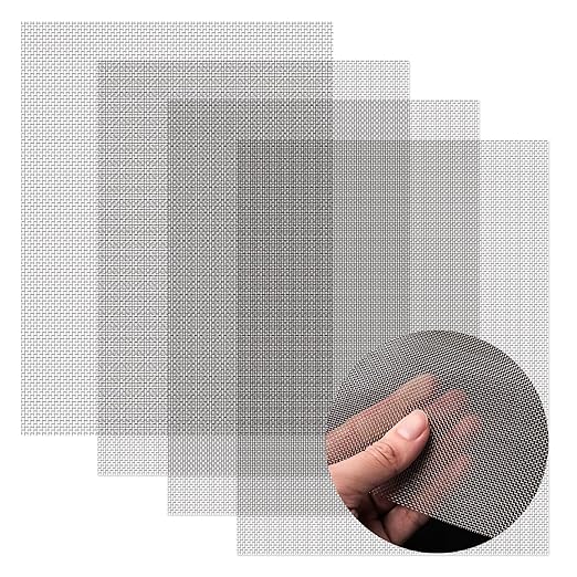 4 Pack 12x16 Inch Wire Mesh, 20 Mesh Stainless Steel Mesh, Never Rust Sturdy Metal Mesh Screen for DIY Projects, Vent, Cage, Garden, Window Screen, Filter Mesh