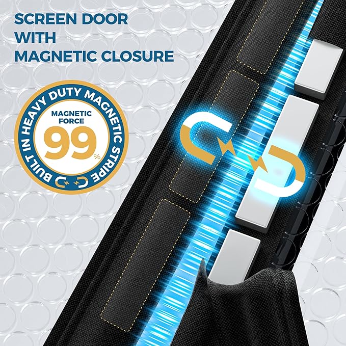 Magnetic Thermal Insulated Door Curtain - Fit Door Size 32x80 Inch Waterproof Bubble Wrap Door Cover Light Filtering Screen Door, Keep Warm in Winter Cool in Summer, Kid & Pet Friendly