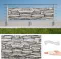 Balcony Privacy Screen 3' x 16' UV-Protection Wind-Resistant Outdoor Privacy Screens, Includes Cable Ties for Decks, Patios, Backyards, Outdoor Pools, Porches, Railings, Stone Pattern