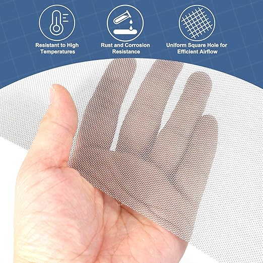 uxcell 30 Mesh 118" x 10" Woven Wire Mesh, 316 Stainless Steel Air Vent Filter Screen, Window Screen Mesh for DIY Projects Vents Cover Filtration Animals Fence